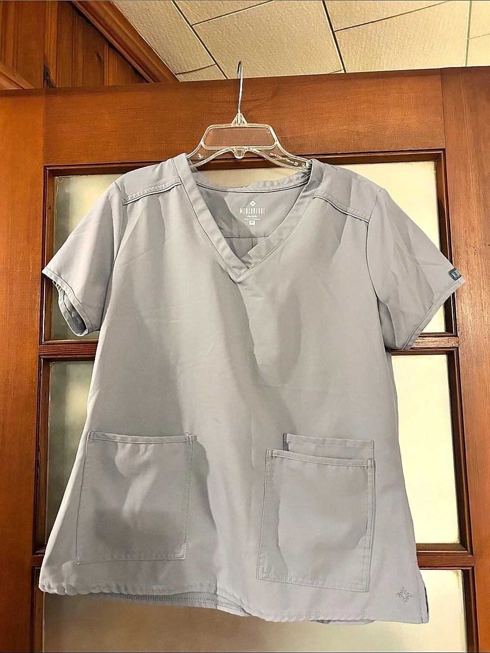 MedCouture Insight Scrub Top and Jogger Pants Gray Size Medium